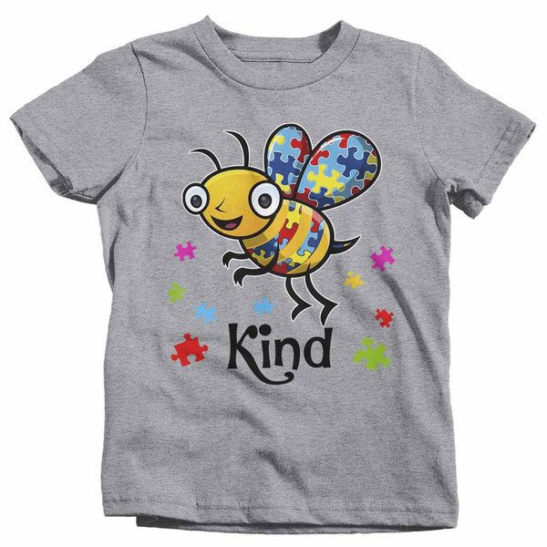 Kids Autism Shirt Bee Kind Shirt Autism T Shirt Be Kind Shirt Cute Bee Kind Puzzle Shirt Autism Awareness Shirt-Shirts By Sarah