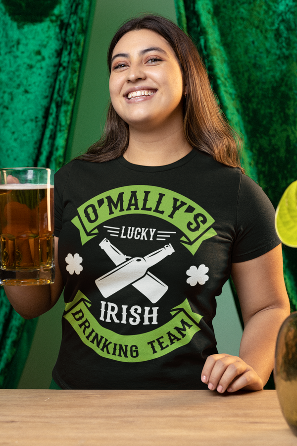Women's Personalized Irish Drinking Team T-Shirt St. Patrick's Day Tee Beer Party Custom Ireland Ladies Woman-Shirts By Sarah