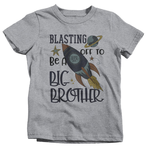 Boy's Big Brother 2020 Shirt Rocket Space Launch 2020 T Shirt Adorable Space Promoted Tee-Shirts By Sarah
