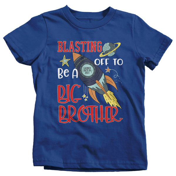 Boy's Big Brother Shirt 2021 Rocket Space Launch 2021 T Shirt Adorable Space Promoted Tee Blast Off-Shirts By Sarah