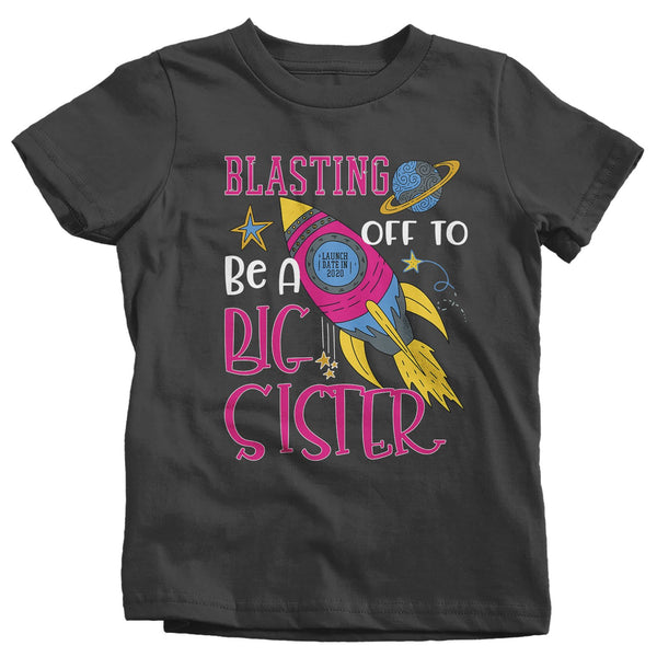 Girl's Big Sister 2020 Shirt Rocket Space Launch 2020 T Shirt Adorable Space Promoted Tee-Shirts By Sarah