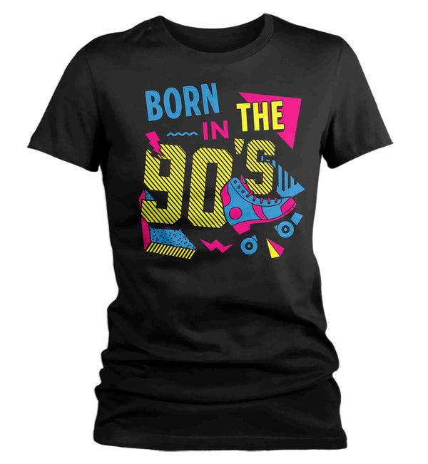 Women's Funny Birthday T Shirt Born In The 90's Shirt Fun Gift Grunge Bday Gift Soft Tee 30-ish 30th Graphic Tee Ladies-Shirts By Sarah