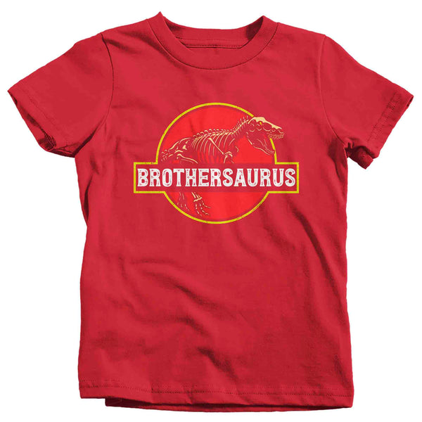 Kids Brothersaurus Shirt Mom T Shirt T-Rex Dinosaur Family Theme TShirt Matching Shirts Bro Son Gift Graphic Tee Boy's Unisex-Shirts By Sarah