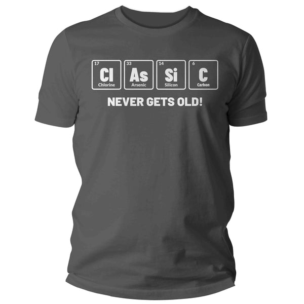 Men's Funny Birthday T-Shirt Classic BDay Geek Birthday Shirt Gift Idea Periodic Table Tee 40 50 60 70 For Him Years Man Unisex-Shirts By Sarah