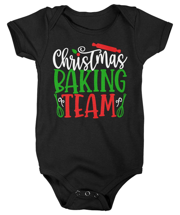 Baby Christmas Bodysuit Christmas Baking Team Matching Xmas Snap Suit Cute Graphic Tee Baker Creeper Boys Girls Infant-Shirts By Sarah