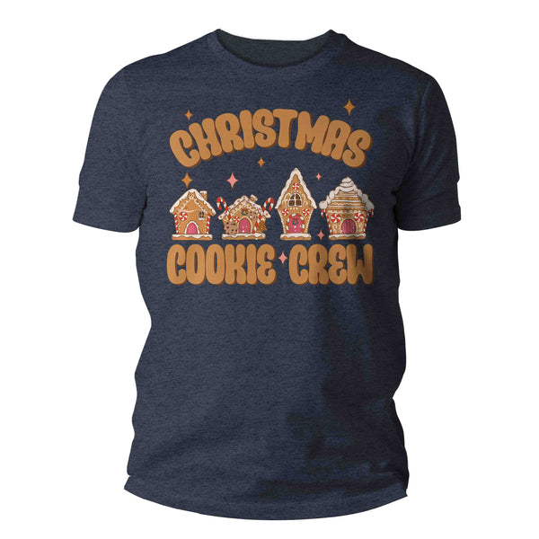 Men's Christmas T Shirt Cookie Crew Matching Retro Xmas Holiday Baking Team Gingerbread House Baker Shirts Cute Graphic Tee Mens Unisex-Shirts By Sarah