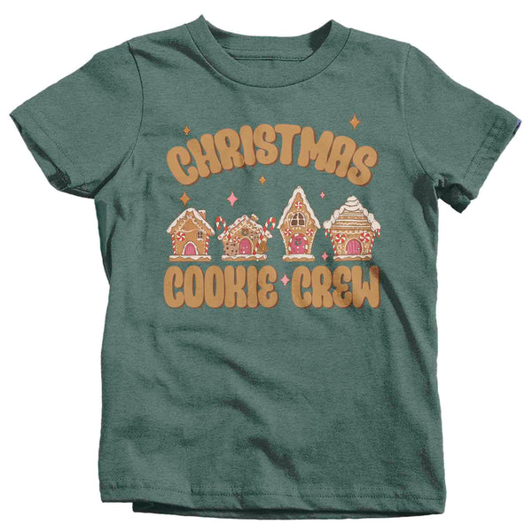 Kids Christmas T Shirt Cookie Crew Matching Retro Xmas Holiday Baking Team Gingerbread House Baker Shirts Cute Graphic Tee Youth Unisex-Shirts By Sarah