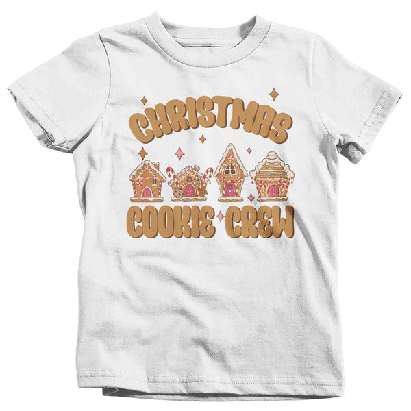 Kids Christmas T Shirt Cookie Crew Matching Retro Xmas Holiday Baking Team Gingerbread House Baker Shirts Cute Graphic Tee Youth Unisex-Shirts By Sarah