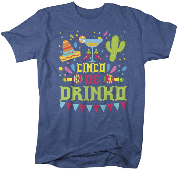 Men's Funny Cinco De Mayo T Shirt Cinco De Drinko Shirt Margarita Shirt Funny Drinking Shirt-Shirts By Sarah