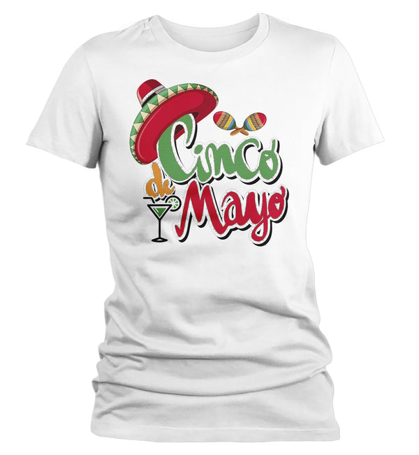 Women's Cinco De Mayo T Shirt Cinco De Mayo Sombrero Shirt Hipster Shirt Festive Shirt-Shirts By Sarah