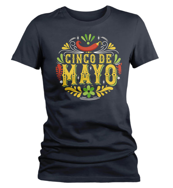 Women's Cinco De Mayo T Shirt Cinco De Mayo Artistic Shirt Hipster Shirt Cute Cinco De Mayo Shirt-Shirts By Sarah