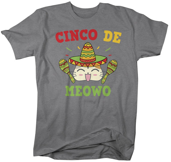 Men's Cinco De Mayo T Shirt Cinco De Meowo Shirt Funny Cinco De Mayo Cat Shirt Meowo Shirt Fun Tee-Shirts By Sarah