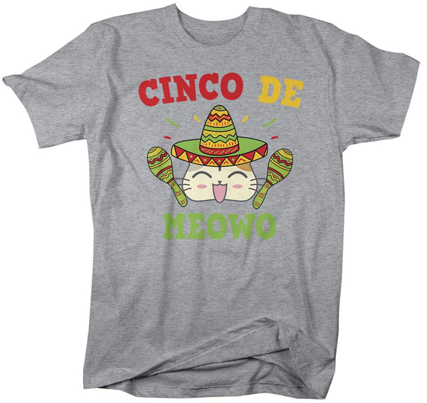 Men's Cinco De Mayo T Shirt Cinco De Meowo Shirt Funny Cinco De Mayo Cat Shirt Meowo Shirt Fun Tee-Shirts By Sarah