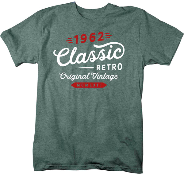 Men's Classic Retro Original Vintage T Shirt 1962 Birthday Shirt 60th Birthday Tee Retro Gift Idea Vintage Tee Birthday Tee Man Sixty-Shirts By Sarah