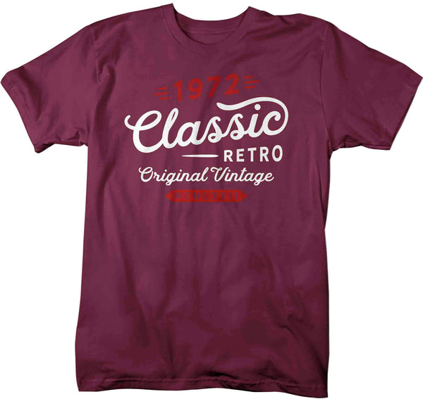 Men's Classic Retro Original Vintage T Shirt 1972 Birthday Shirt 50th Birthday Tee Retro Gift Idea Vintage Tee Birthday Tee Man Fifty-Shirts By Sarah