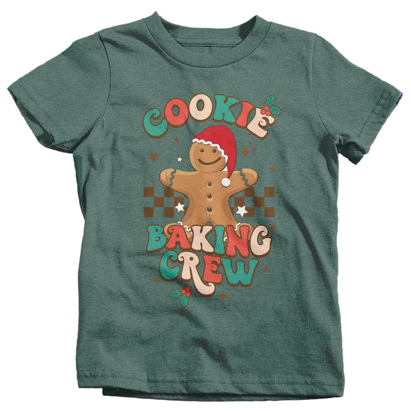 Kids Christmas T Shirt Cookie Baking Crew Matching Xmas Holiday Baking Team Gingerbread Youth Shirts Cute Graphic Tee-Shirts By Sarah
