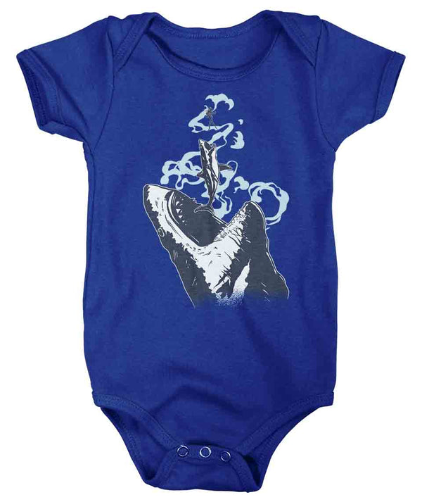 Baby Megalodon Shirt Shark Creeper Great White Bodysuit Diving Diver Hipster One Piece Shark Chase Gift Idea Infant Snap Suit-Shirts By Sarah