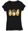 Women's V-Neck Bee Gnome T Shirt Beekeeper Shirt Cute Gnome TShirt Honey Shirt Adorable Bee Keeper Gift Idea Boho Tee