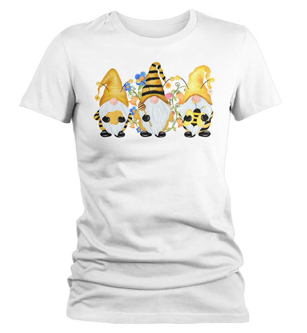 Women's Bee Gnome T Shirt Beekeeper Shirt Cute Gnome TShirt Honey Shirt Adorable Bee Keeper Gift Idea Boho Tee-Shirts By Sarah
