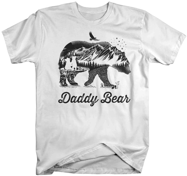 Men's Daddy Bear T Shirt Dad Shirts Hipster Double Exposure Camping Father's Day Streetwear Graphic Unisex Man Tee-Shirts By Sarah