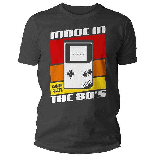 Men's Funny Made In The 80's Shirt Gamer Birthday Retro Level Up Shirt Gift Idea Gaming Humor Tee 40th 40 Years Man Unisex-Shirts By Sarah