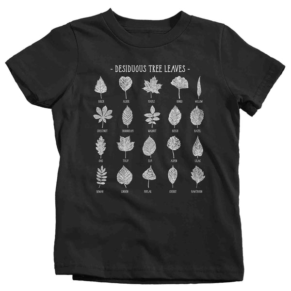 Kids Deciduous Leaves T Shirt Tree Identification Fall Foliage Identify Hiking Hiker Gift Arborist Leaf Shirt Graphic Tee Ladies-Shirts By Sarah