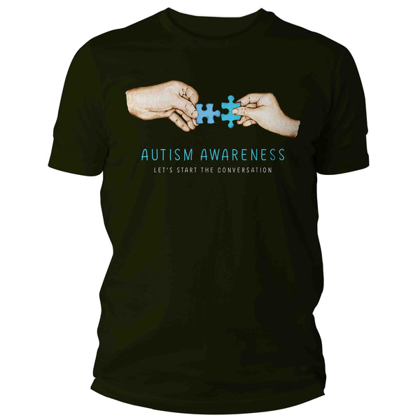 Men's Autism Awareness Shirt Puzzle Hands Awareness T Shirt Neurodiversity Divergent Asperger's Syndrome Spectrum ASD Tee Man Unisex-Shirts By Sarah