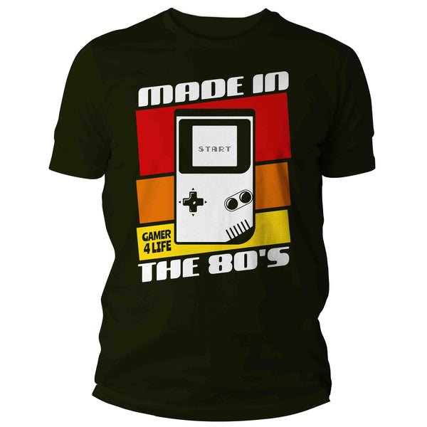Men's Funny Made In The 80's Shirt Gamer Birthday Retro Level Up Shirt Gift Idea Gaming Humor Tee 40th 40 Years Man Unisex-Shirts By Sarah