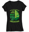 Women's V-Neck Mental Health T Shirt Green Awareness Shirt Don't Judge Tee Don't Understand TShirt Brain Gift Ladies Woman Anxiety Depression