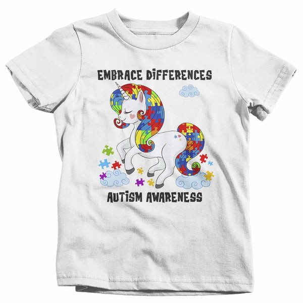 Kids Autism Shirt Embrace Differences Shirt Autism T Shirt Unicorn Shirt Unicorn Autism Shirt-Shirts By Sarah