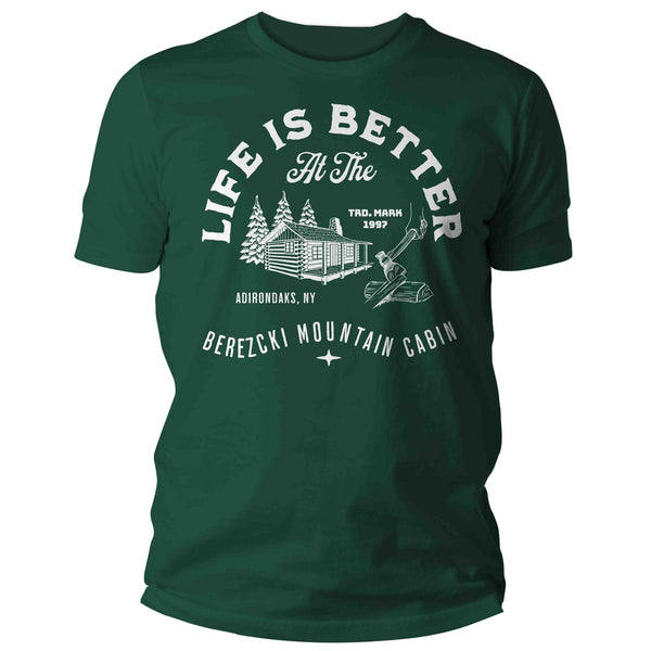 Men's Personalized Cabin T Shirt Life Is Better At Cabin Shirt Wood Forest Mountain Custom Camp Shirt Hunting Camping Mens Unisex-Shirts By Sarah