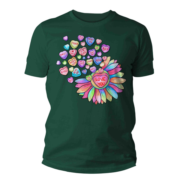 Men's Cute Valentine's Day Shirt Grunge Sunflower Shirt Flower Love T Shirt Pastel Valentine Shirt Pretty Valentines Tee Man Unisex-Shirts By Sarah