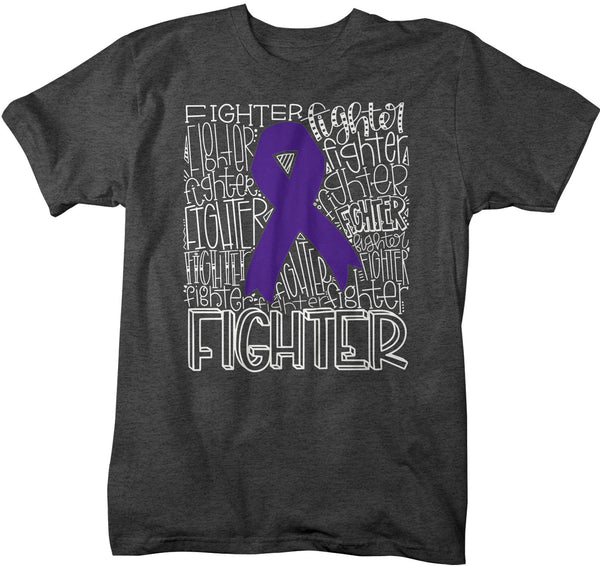 Men's Purple Awareness T Shirt Fighter Shirts Purple Ribbon Awareness TShirt Typography Shirt-Shirts By Sarah