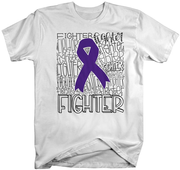Men's Purple Awareness T Shirt Fighter Shirts Purple Ribbon Awareness TShirt Typography Shirt-Shirts By Sarah