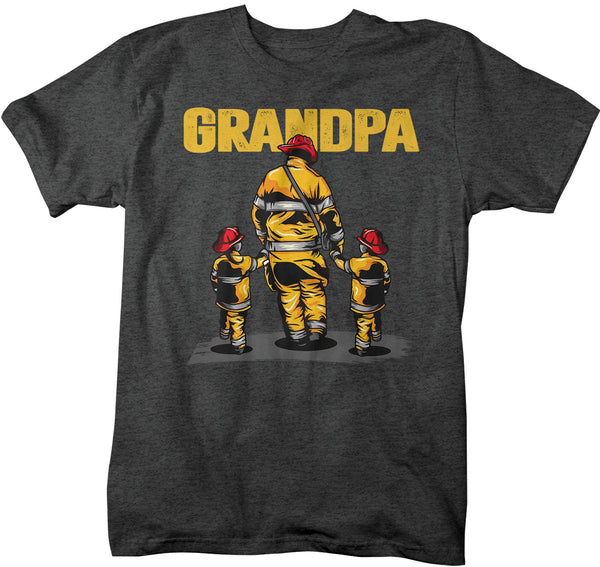 Men's Firefighter Grandpa Shirt Fire Fighter T Shirt Fireman Gift Idea Firefighter Gift Father's Day Tee Unisex Man Man's Soft Tee-Shirts By Sarah