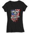 Women's V-Neck Nurse T Shirt EMT Shirt Paramedic Shirt Doctor Shirt American Flag Gift Idea Front Line America Shirt