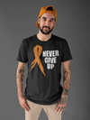 Men's Orange Ribbon Shirt Never Give Up Awareness T Shirt Multiple Sclerosis Leukemia RSD Cancer Tee Streetwear Man Unisex