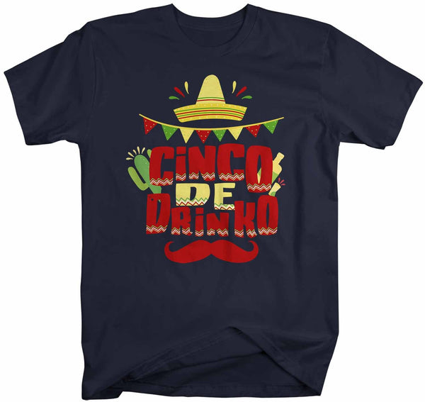 Men's Funny Cinco De Drinko T Shirt Cinco De Mayo Shirt Hipster Shirt Funny Mustache Drinking Shirt-Shirts By Sarah