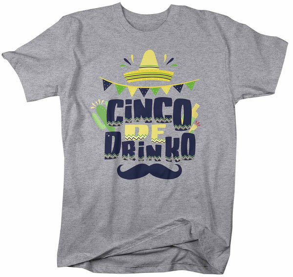 Men's Funny Cinco De Drinko T Shirt Cinco De Mayo Shirt Hipster Shirt Funny Mustache Drinking Shirt-Shirts By Sarah