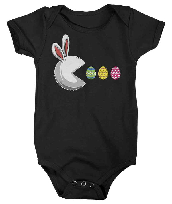 Baby Funny Easter Snap Suit Easter Bunny Eggs Creeper Egg Hunter Bodysuit Rabbit Graphic Tee Streetwear Infant Boy's Girl's-Shirts By Sarah