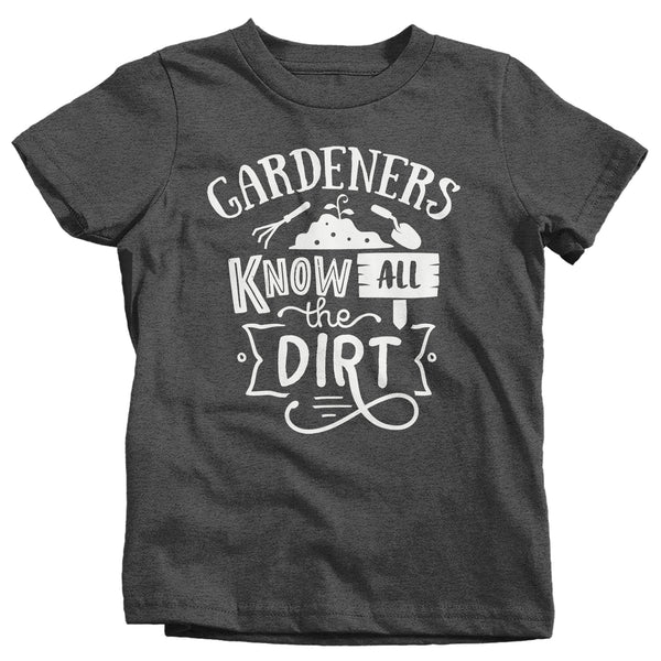 Kids Funny Gardener Shirt Gardeners Know All Dirt T Shirt Funny Gardening Gift Idea Farmer Tee Garden TShirt Ladies V-Neck Soft-Shirts By Sarah