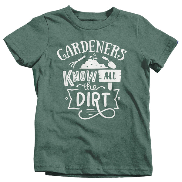 Kids Funny Gardener Shirt Gardeners Know All Dirt T Shirt Funny Gardening Gift Idea Farmer Tee Garden TShirt Ladies V-Neck Soft-Shirts By Sarah