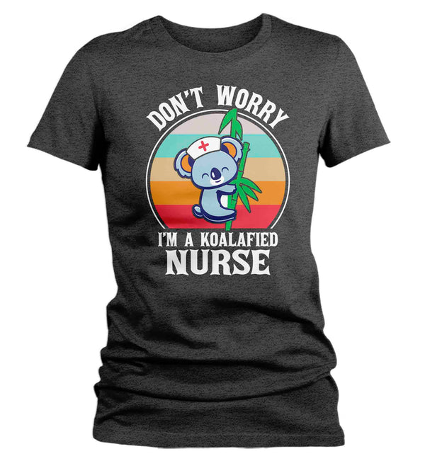 Women's Koalafied Nurse Shirt Caduceus T Shirt Cute Registered Licensed Practical LPN RN Gift Medical Nurses TShirt Ladies Woman Tee-Shirts By Sarah
