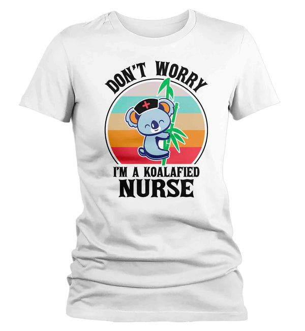 Women's Koalafied Nurse Shirt Caduceus T Shirt Cute Registered Licensed Practical LPN RN Gift Medical Nurses TShirt Ladies Woman Tee-Shirts By Sarah