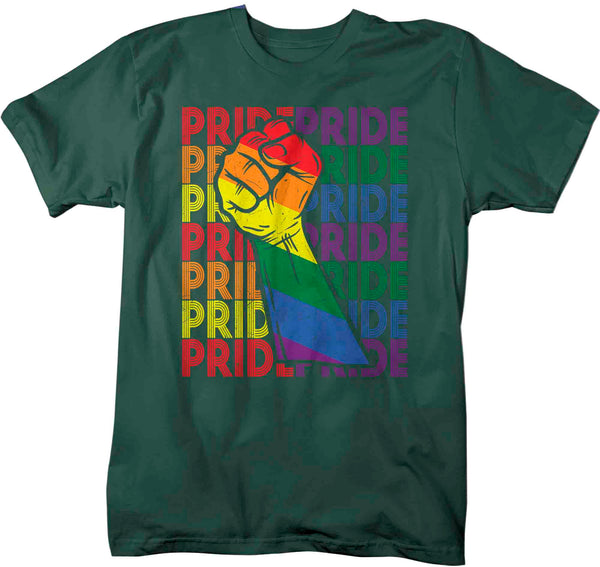 Men's Gay Pride Shirt LGBTQ T Shirt Support Tee Fist Rainbow Shirts Inspirational LGBT Shirts Gay Trans Support Tee Man Unisex-Shirts By Sarah