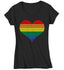 Women's V-Neck LGBT T Shirt Gay Pride Shirts Heart Gay T Shirt Heart Shirts Gay Pride T Shirts-Shirts By Sarah