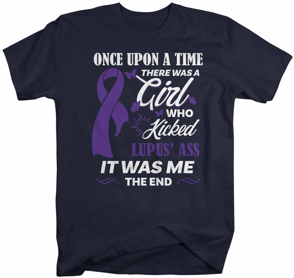 Men's Lupus T Shirt This Girl Kicked Lupus Ass Shirt Funny Purple Ribbon T Shirt Inspirational Lupus Shirt-Shirts By Sarah