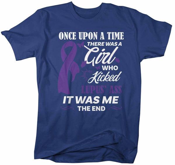 Men's Lupus T Shirt This Girl Kicked Lupus Ass Shirt Funny Purple Ribbon T Shirt Inspirational Lupus Shirt-Shirts By Sarah