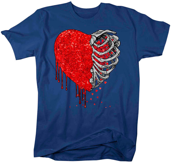 Men's Valentine's Day T Shirt Grunge Shirt Rib Skeleton Tee Glitter Heart Halloween TShirt Mans Unisex Graphic Pastel Grunge Clothing Top-Shirts By Sarah