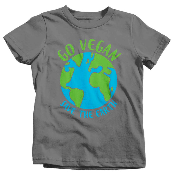 Kids Earth Day Shirt Go Vegan T Shirt Save Earth Day April 22 Globe Planet Day Global Warming Gift Shirt Boy's Girl's Youth TShirt-Shirts By Sarah